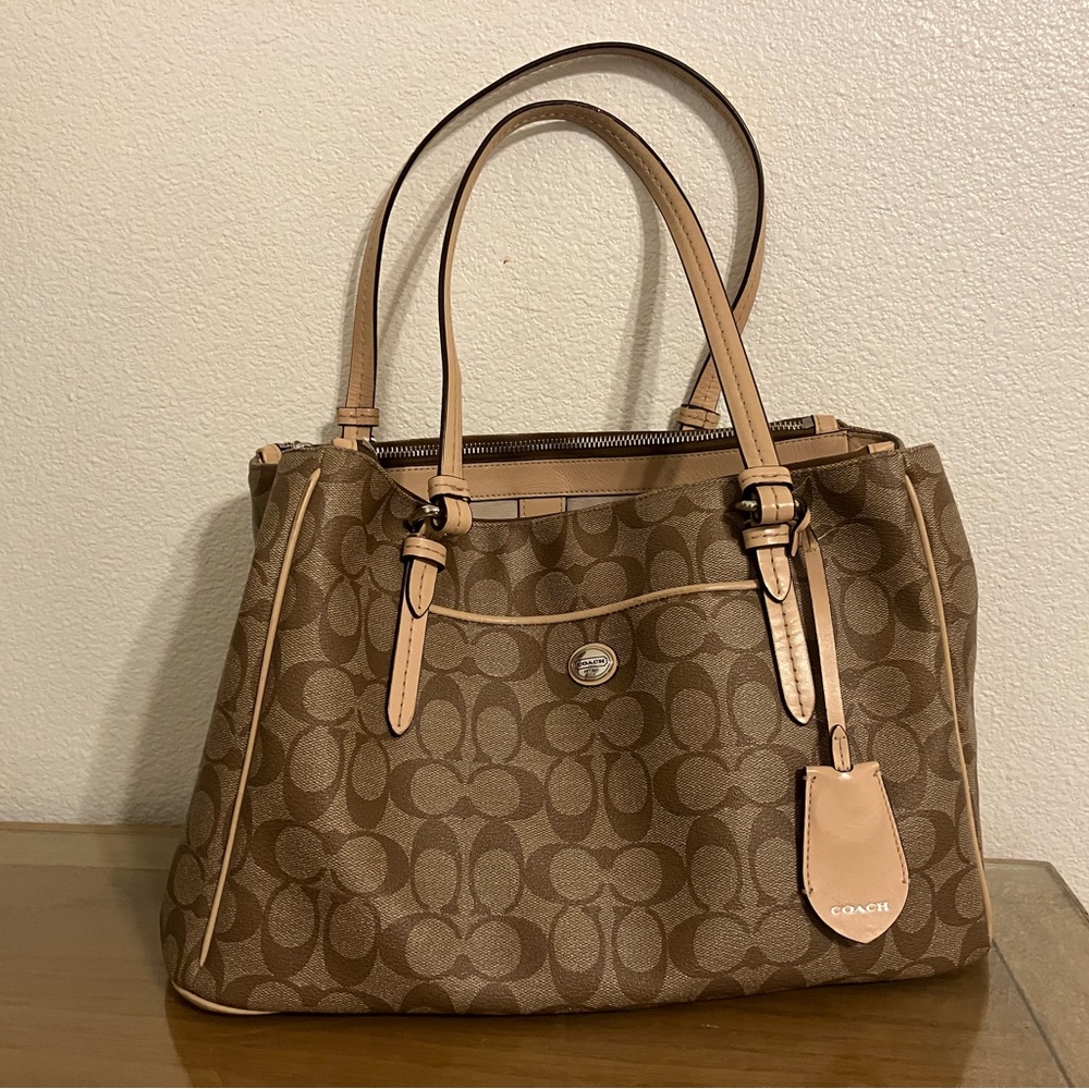 Coach Brown Signature Tote Bag